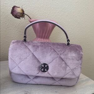 Tory Burch Lavender Quilted Clutch